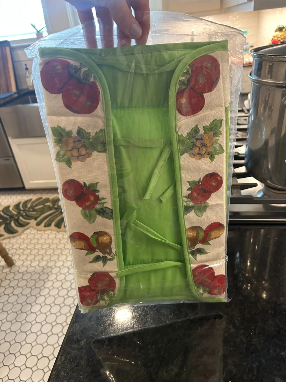 Vintage Green Floral Bread Basket Liner
